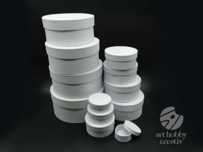 Cutii carton rotunde - alb set/12buc