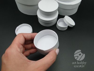 Cutii carton rotunde - alb set/12buc