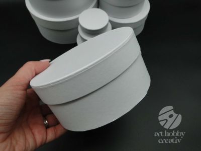 Cutii carton rotunde - alb set/12buc