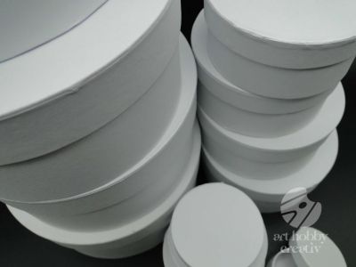 Cutii carton rotunde - alb set/12buc
