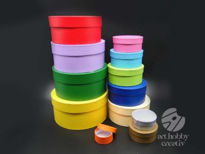 Cutii carton rotunde - color set/12buc