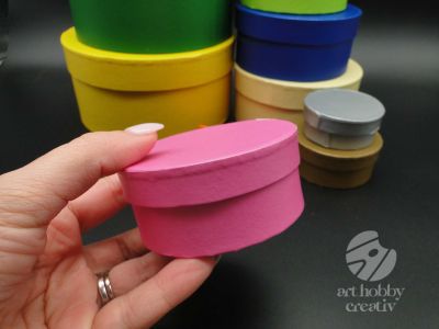 Cutii carton rotunde - color set/12buc