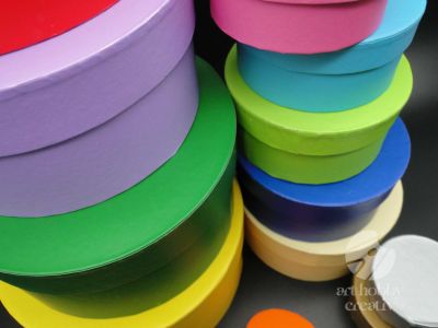 Cutii carton rotunde - color set/12buc