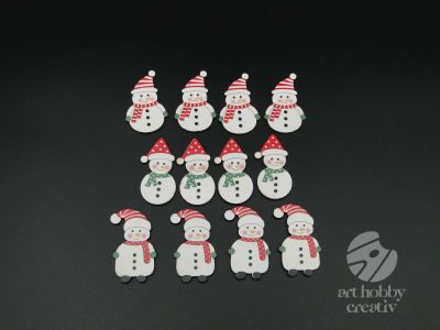 Figurine mini din lemn - om de zapada set/12buc