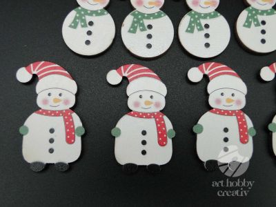 Figurine mini din lemn - om de zapada set/12buc