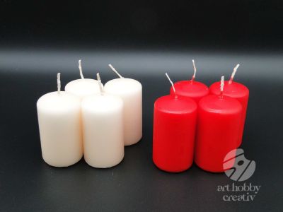 Lumanare decorativa - 7x4cm dif. culori set/4buc
