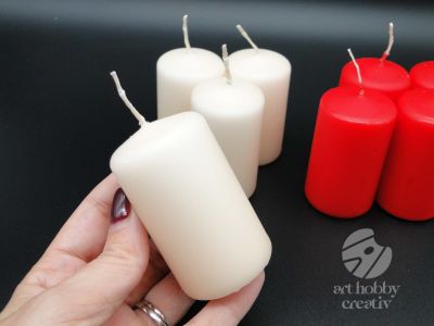 Lumanare decorativa - 7x4cm dif. culori set/4buc