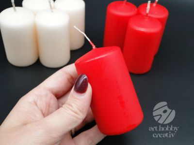 Lumanare decorativa - 7x4cm dif. culori set/4buc