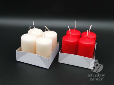 Lumanare decorativa - 7x4cm dif. culori set/4buc