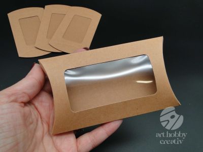 Cutie carton in forma de perna cu fereastra - 14x5cm set/4buc