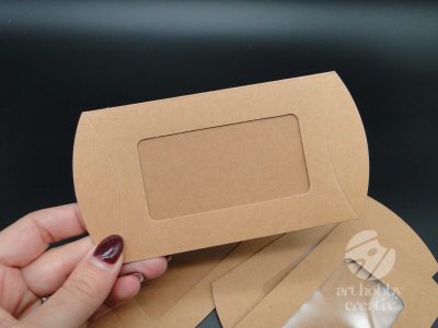 Cutie carton in forma de perna cu fereastra - 14x5cm set/4buc