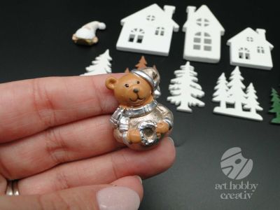 Ornament de craciun din lemn - dif. forme set/11buc
