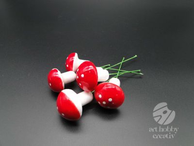 Ciuperca artificiala pe sarma 9cm set/6buc