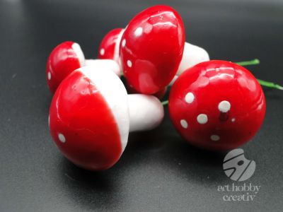 Ciuperca artificiala pe sarma 9cm set/6buc