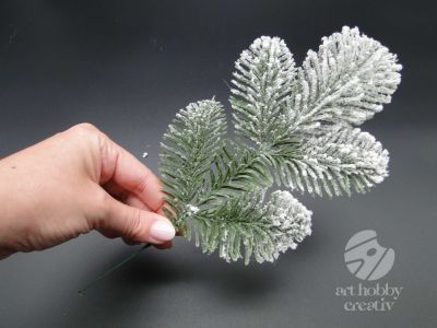 Crenguta decor cu zapada artificiala - 25cm