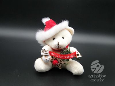 Ursulet de plus cu caciula - Merry Christmas 13cm