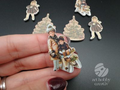 Figurina lemn - craciun vintage set/6buc