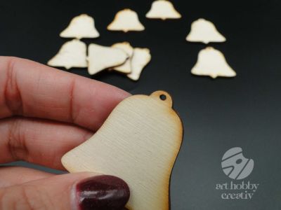 Fde craciun - clopotel natur 4cm - set/10buc