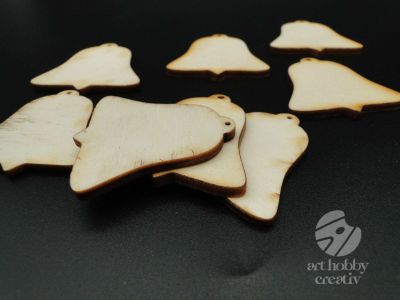 Fde craciun - clopotel natur 4cm - set/10buc