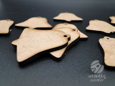 Figurina de craciun - clopotel mdf 4cm - set/10buc