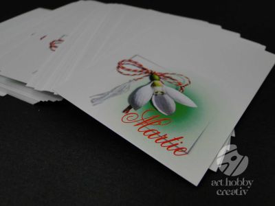 Cartonase pentru martisor - ghiocel - set/50buc