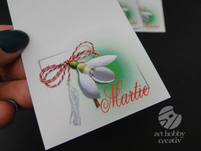 Cartonase pentru martisor - ghiocel - set/50buc