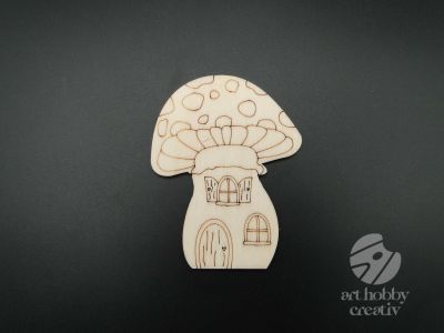 Figurina lemn - ciuperca 9cm