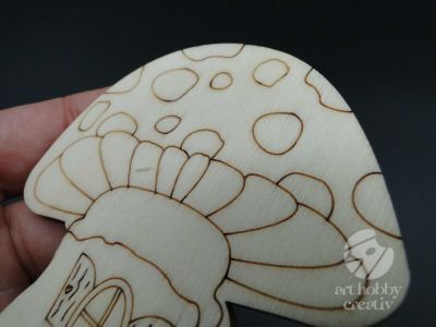 Figurina lemn - ciuperca 9cm