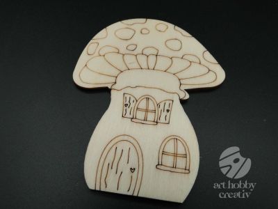Figurina lemn - ciuperca 9cm