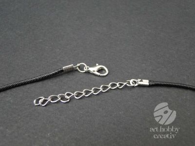 Baza colier cu inchizator - negru - 50 cm