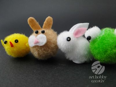 Figurine mini din pompon set/4buc