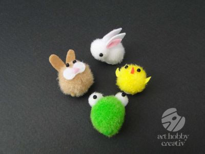 Figurine mini din pompon set/4buc