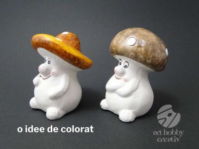 Ciuperca ceramica alba pentru pictat - dif.modele 8cm 