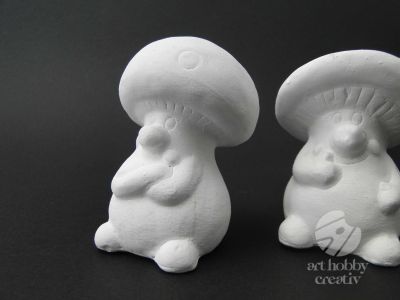 Ciuperca ceramica alba pentru pictat - dif.modele 8cm 