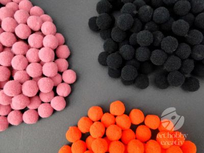 Pompoane colorate Ø1cm set/120buc