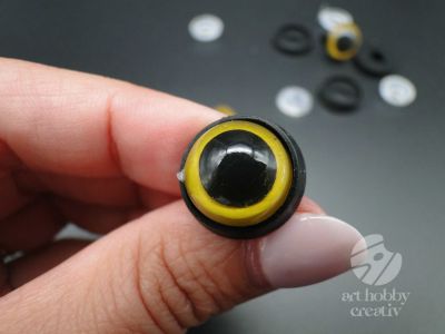 Ochisori din plastic pentru animale - galben Ø12mm - Set/2 perechi