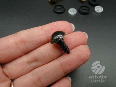 Ochisori din plastic pentru animale - galben Ø12mm - Set/2 perechi