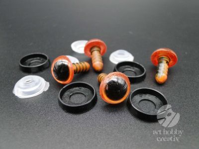 Ochisori din plastic pentru animale - maro Ø12mm - Set/2 perechi