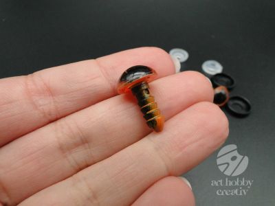 Ochisori din plastic pentru animale - maro Ø12mm - Set/2 perechi