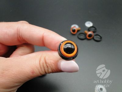 Ochisori din plastic pentru animale - maro Ø12mm - Set/2 perechi