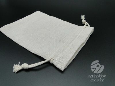 Saculet bumbac cu snur - 12x18cm