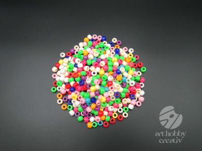 Margele colorate din plastic - 100gr