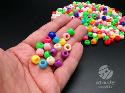 Margele colorate din plastic - 100gr