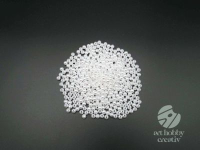 Margele plastic - alb perlat Ø6mm