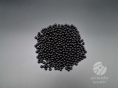 Margele plastic - negru perlat Ø6mm