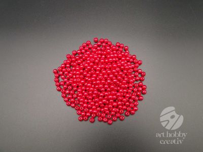 Margele plastic - rosu perlat Ø6mm