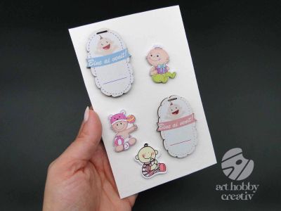 Etichete cu mesaj - Nou Nascuti set/5buc