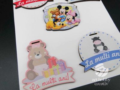 Etichete cu mesaj - La Multi Ani set/5buc