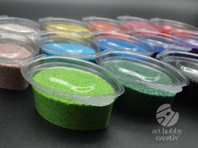  Nisip colorat decorativ, 15 culori x 70 gr, ideal pentru activitati creative si craft