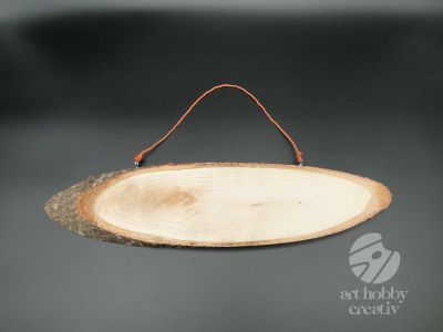 Felie lemn ovala cu sfoara - aproximativ 30cm